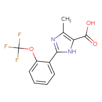 Chemical structure of 4-methyl-2-[2-(trifluoromethoxy)phenyl]-1H-imidazole-5-carboxylic acid - CSSB00020649475