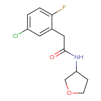 Chemical structure of 2-(5-chloro-2-fluorophenyl)-N-(oxolan-3-yl)acetamide - CSSB06457531926