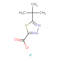 Chemical structure of potassium 5-tert-butyl-1,3,4-thiadiazole-2-carboxylate - CSSB20620689888