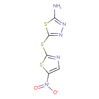 Chemical structure of 5-[(5-nitro-1,3-thiazol-2-yl)sulfanyl]-1,3,4-thiadiazol-2-amine - CSSB00010003108