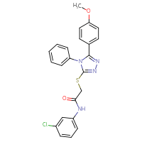 Chemical structure of N-(3-chlorophenyl)-2-{[5-(4-methoxyphenyl)-4-phenyl-4H-1,2,4-triazol-3-yl]sulfanyl}acetamide - CSSB00121700059