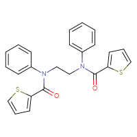 Chemical structure of N-phenyl-N-{2-[N-phenyl-1-(thiophen-2-yl)formamido]ethyl}thiophene-2-carboxamide - CSSB00121620747