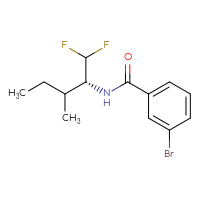 Chemical structure of 3-bromo-N-[(2R)-1,1-difluoro-3-methylpentan-2-yl]benzamide - CSSB02528789274