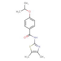 Chemical structure of N-(4,5-dimethyl-1,3-thiazol-2-yl)-4-(propan-2-yloxy)benzamide - CSSB00104200119