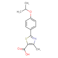Chemical structure of 4-methyl-2-[4-(propan-2-yloxy)phenyl]-1,3-thiazole-5-carboxylic acid - CSSB00000805639