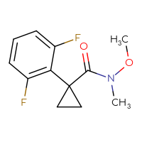 Chemical structure of 1-(2,6-difluorophenyl)-N-methoxy-N-methylcyclopropane-1-carboxamide - CSSB07054117211