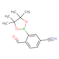 Chemical structure of 4-formyl-3-(4,4,5,5-tetramethyl-1,3,2-dioxaborolan-2-yl)benzonitrile - CSSB00010043627