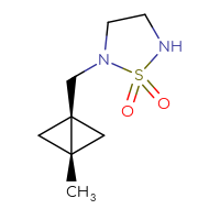 Chemical structure of 2-{[(1R,3R)-3-methylbicyclo[1.1.0]butan-1-yl]methyl}-1λ⁶,2,5-thiadiazolidine-1,1-dione - CSMB14891913806