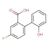 Chemical structure of 4-fluoro-2'-hydroxy-[1,1'-biphenyl]-2-carboxylic acid - CSSB00126064083