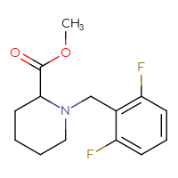 Chemical structure of methyl 1-[(2,6-difluorophenyl)methyl]piperidine-2-carboxylate - CSSB00004139721