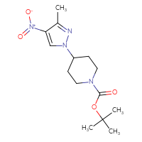 Chemical structure of tert-butyl 4-(3-methyl-4-nitro-1H-pyrazol-1-yl)piperidine-1-carboxylate - CSSB00010371468