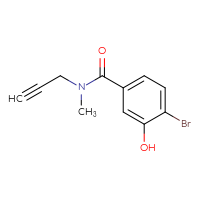 Chemical structure of 4-bromo-3-hydroxy-N-methyl-N-(prop-2-yn-1-yl)benzamide - CSSB00014032149
