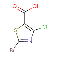 Chemical structure of 2-bromo-4-chloro-1,3-thiazole-5-carboxylic acid - CSSB00011080889