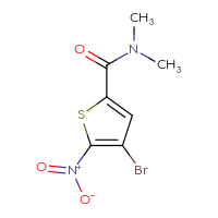 Chemical structure of 4-bromo-N,N-dimethyl-5-nitrothiophene-2-carboxamide - CSSB02283616690