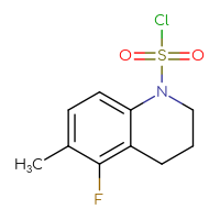 Chemical structure of 5-fluoro-6-methyl-1,2,3,4-tetrahydroquinoline-1-sulfonyl chloride - CSSB15002726899