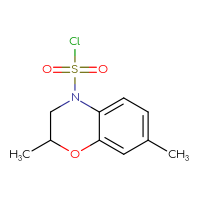 Chemical structure of 2,7-dimethyl-3,4-dihydro-2H-1,4-benzoxazine-4-sulfonyl chloride - CSSB14985244737