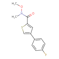 Chemical structure of 4-(4-fluorophenyl)-N-methoxy-N-methylthiophene-2-carboxamide - CSSB00990255207