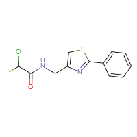 Chemical structure of 2-chloro-2-fluoro-N-[(2-phenyl-1,3-thiazol-4-yl)methyl]acetamide - CSSB21332170406