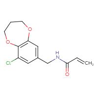 Chemical structure of N-[(9-chloro-3,4-dihydro-2H-1,5-benzodioxepin-7-yl)methyl]prop-2-enamide - CSSB00160465181