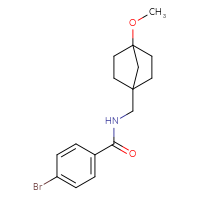 Chemical structure of 4-bromo-N-({4-methoxybicyclo[2.2.1]heptan-1-yl}methyl)benzamide - CSSB02514981662