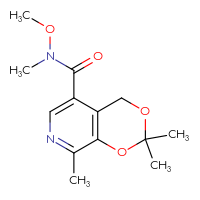Chemical structure of N-methoxy-N,2,2,8-tetramethyl-2H,4H-[1,3]dioxino[4,5-c]pyridine-5-carboxamide - CSSB02271961032