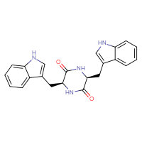 Chemical structure of (3S,6S)-3,6-bis[(1H-indol-3-yl)methyl]piperazine-2,5-dione - CSSB00025741637