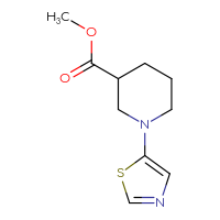 Chemical structure of methyl 1-(1,3-thiazol-5-yl)piperidine-3-carboxylate - CSSB14962340854