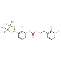 Chemical structure of 3-[2-chloro-3-(4,4,5,5-tetramethyl-1,3,2-dioxaborolan-2-yl)phenyl]-1-[2-(2,3-dichlorophenyl)ethyl]urea - CSSB21332086140