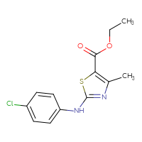 Chemical structure of ethyl 2-[(4-chlorophenyl)amino]-4-methyl-1,3-thiazole-5-carboxylate - CSSB00052362733