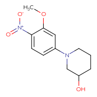 Chemical structure of 1-(3-methoxy-4-nitrophenyl)piperidin-3-ol - CSSB00008128769