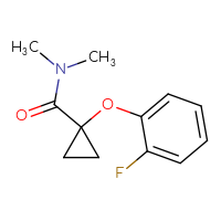 Chemical structure of 1-(2-fluorophenoxy)-N,N-dimethylcyclopropane-1-carboxamide - CSSB01385229580