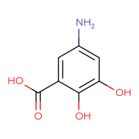 Chemical structure of 5-amino-2,3-dihydroxybenzoic acid - CSSB00009914991