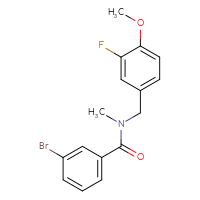 Chemical structure of 3-bromo-N-[(3-fluoro-4-methoxyphenyl)methyl]-N-methylbenzamide - CSSB00105641174