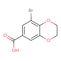 Chemical structure of 8-bromo-2,3-dihydro-1,4-benzodioxine-6-carboxylic acid - CSSB00000748419