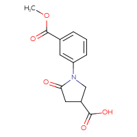 Chemical structure of 1-[3-(methoxycarbonyl)phenyl]-5-oxopyrrolidine-3-carboxylic acid - CSSB02200240948
