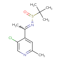 Chemical structure of (R)-N-[1-(5-chloro-2-methylpyridin-4-yl)ethylidene]-2-methylpropane-2-sulfinamide - CSSB21332841665
