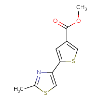 Chemical structure of methyl 5-(2-methyl-1,3-thiazol-4-yl)thiophene-3-carboxylate - CSSB01461491166