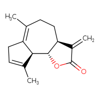 Chemical structure of (3aS,9aS,9bS)-6,9-dimethyl-3-methylidene-2H,3H,3aH,4H,5H,7H,9aH,9bH-azuleno[4,5-b]furan-2-one - CSSB00102527399