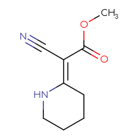 Chemical structure of methyl 2-cyano-2-[(2E)-piperidin-2-ylidene]acetate - CSSB06744562464