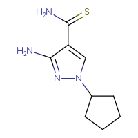 Chemical structure of 3-amino-1-cyclopentyl-1H-pyrazole-4-carbothioamide - CSSB00000690072