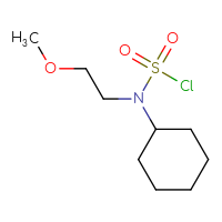Chemical structure of N-cyclohexyl-N-(2-methoxyethyl)sulfamoyl chloride - CSSB02135221424