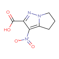 Chemical structure of 3-nitro-4H,5H,6H-pyrrolo[1,2-b]pyrazole-2-carboxylic acid - CSSB00009823999