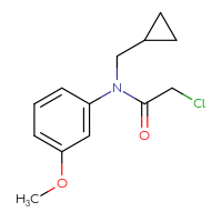 Chemical structure of 2-chloro-N-(cyclopropylmethyl)-N-(3-methoxyphenyl)acetamide - CSSB00020650287