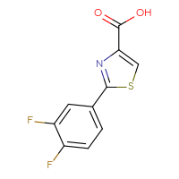 Chemical structure of 2-(3,4-difluorophenyl)-1,3-thiazole-4-carboxylic acid - CSSB00000749349