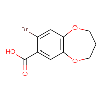 Chemical structure of 8-bromo-3,4-dihydro-2H-1,5-benzodioxepine-7-carboxylic acid - CSSB00011264659