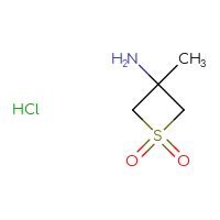 Chemical structure of 3-amino-3-methyl-1λ⁶-thietane-1,1-dione hydrochloride - CSSB00102954478