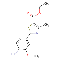 Chemical structure of ethyl 2-(4-amino-3-methoxyphenyl)-4-methyl-1,3-thiazole-5-carboxylate - CSSB06593814943