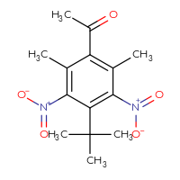 Chemical structure of 1-(4-tert-butyl-2,6-dimethyl-3,5-dinitrophenyl)ethan-1-one - CSSB00016997512