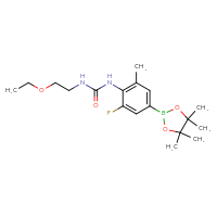 Chemical structure of 3-(2-ethoxyethyl)-1-[2-fluoro-6-methyl-4-(4,4,5,5-tetramethyl-1,3,2-dioxaborolan-2-yl)phenyl]urea - CSSB06627070108