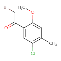 Chemical structure of 2-bromo-1-(5-chloro-2-methoxy-4-methylphenyl)ethan-1-one - CSSB00010007766